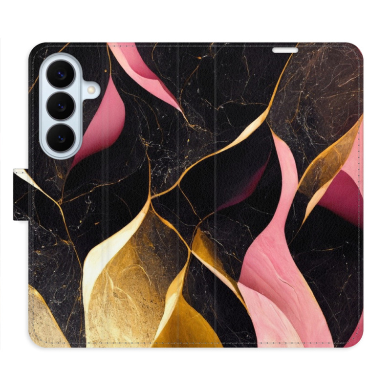Flip pouzdro iSaprio - Samsung Galaxy S26+ - Gold Pink Marble 02 s kapsičkami na karty