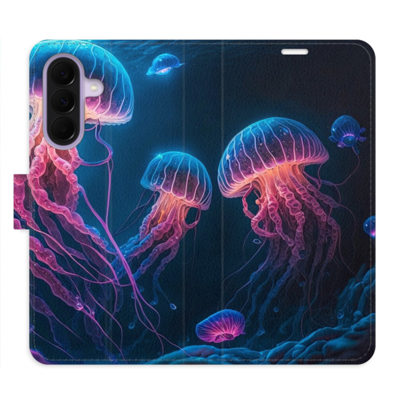 Flip pouzdro iSaprio - Samsung Galaxy A37 - Jellyfish s kapsičkami na karty
