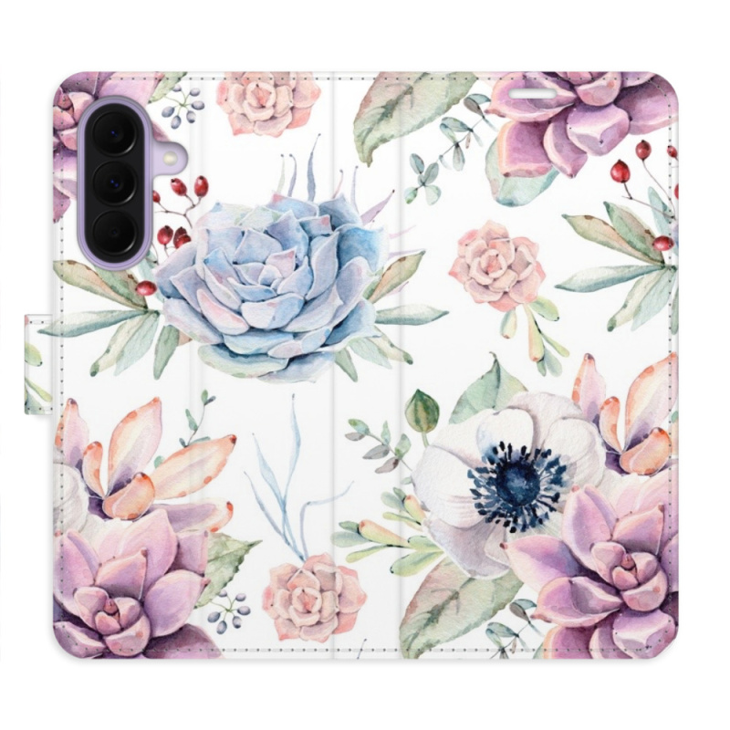 Flip pouzdro iSaprio - Samsung Galaxy A37 - Succulents Pattern s kapsičkami na karty