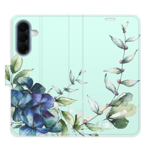 Flip pouzdro iSaprio - Samsung Galaxy A57 - Blue Flowers s kapsičkami na karty