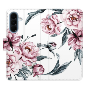 Flip pouzdro iSaprio - Samsung Galaxy A57 - Pink Flowers s kapsičkami na karty