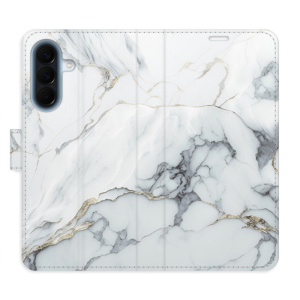 Flip pouzdro iSaprio - Samsung Galaxy A57 - SilverMarble 15 s kapsičkami na karty