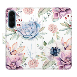 Flip pouzdro iSaprio - Samsung Galaxy A57 - Succulents Pattern s kapsičkami na karty