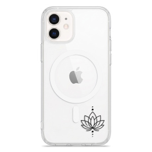 Čiré pouzdro iSaprio Pure s MagSafe - Apple iPhone 12 / 12 Pro - Lotos II