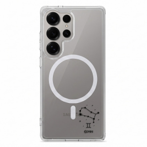 Čiré pouzdro iSaprio Pure s magnetickým kroužkem - Samsung Galaxy S25 Ultra - Blíženci II