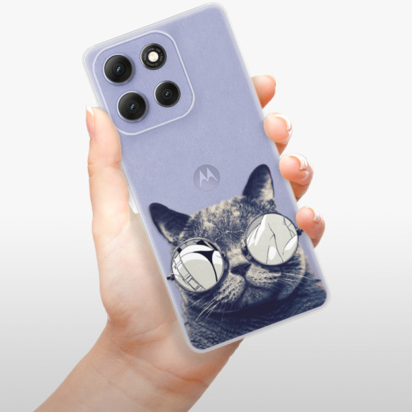 Silikonový kryt iSaprio - Motorola Moto G86 5G - Crazy Cat 01