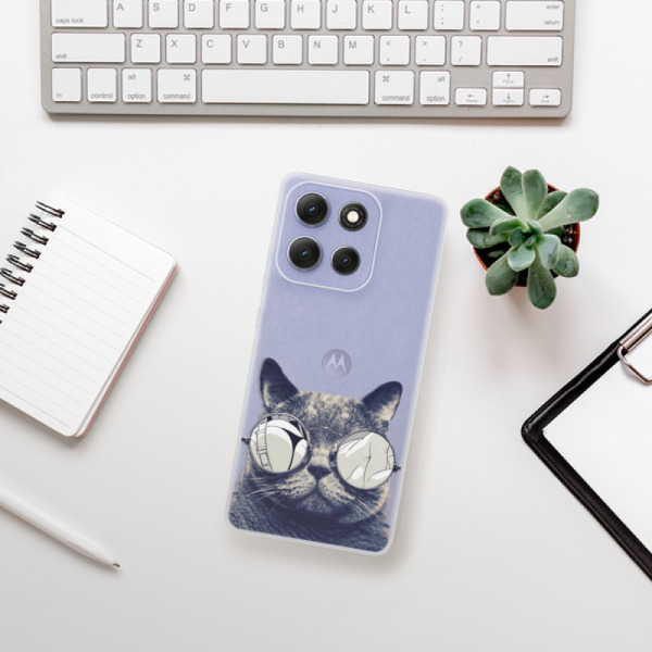 Silikonový kryt iSaprio - Motorola Moto G86 5G - Crazy Cat 01