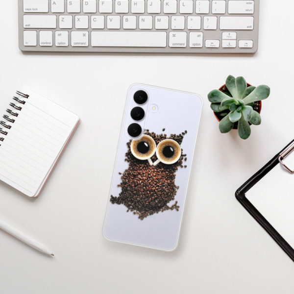 Silikonový kryt iSaprio - Samsung Galaxy S25 FE - Owl And Coffee
