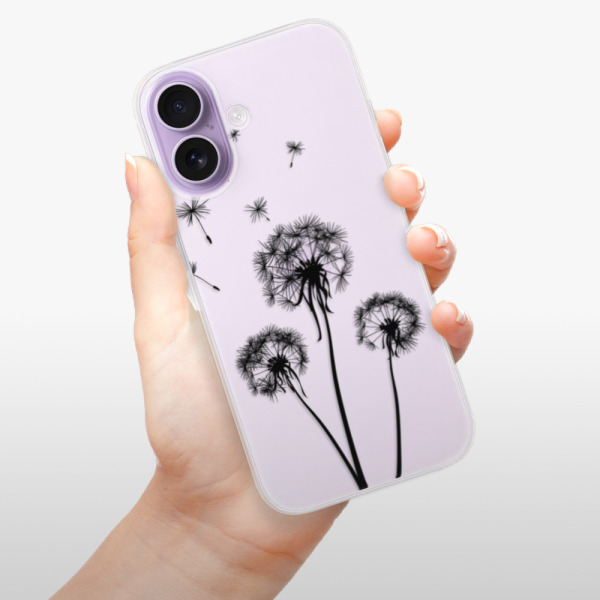 Silikonový kryt iSaprio - Apple iPhone 17 - Three pampelišky - black