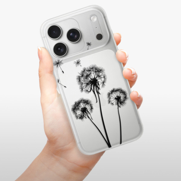 Silikonový kryt iSaprio - Apple iPhone 17 Pro - Three pampelišky - black