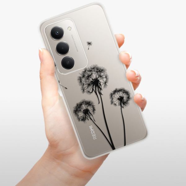 Silikonový kryt iSaprio - Xiaomi Redmi 15 - Three pampelišky - black
