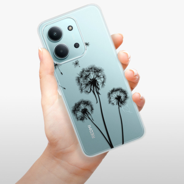 Silikonový kryt iSaprio - Xiaomi Redmi 15C - Three pampelišky - black