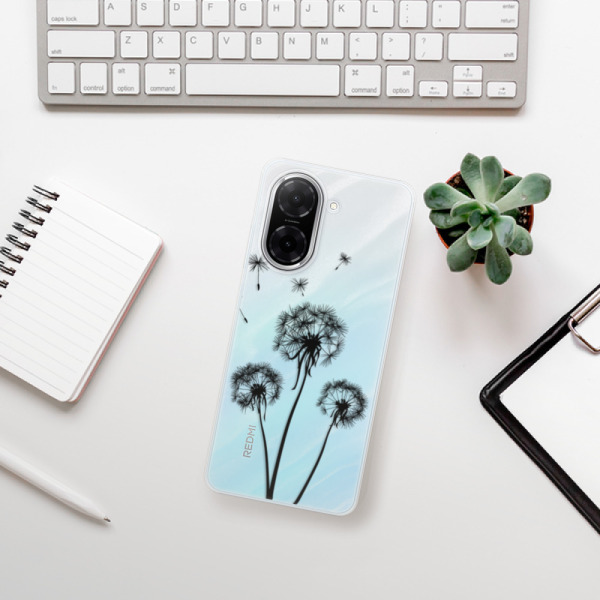 Silikonový kryt iSaprio - Xiaomi Redmi A5 - Three pampelišky - black