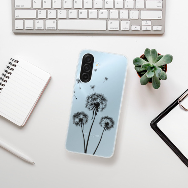Silikonový kryt iSaprio - Samsung Galaxy A17 / A17 5G - Three pampelišky - black