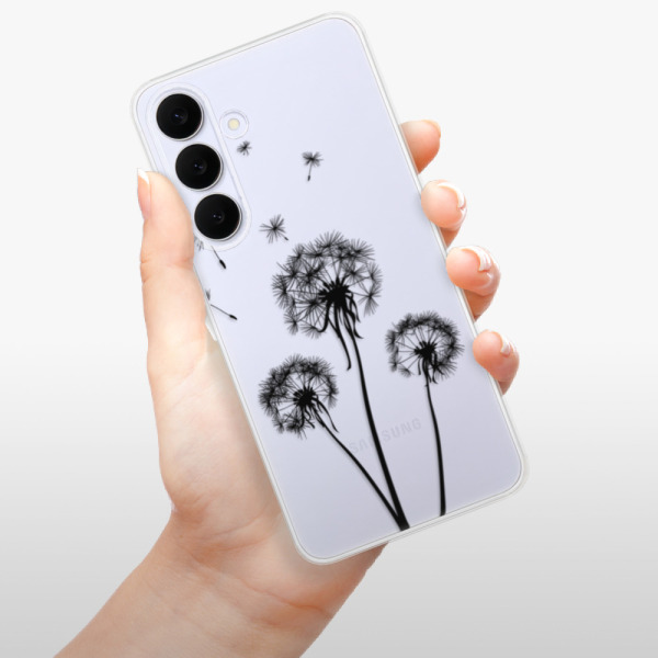 Silikonový kryt iSaprio - Samsung Galaxy S25 FE - Three pampelišky - black