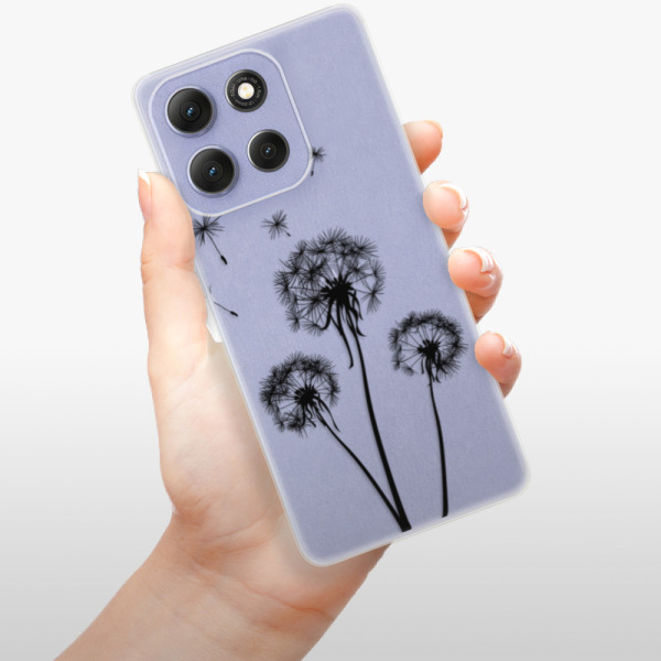 Silikonový kryt iSaprio - Motorola Moto G86 5G - Three pampelišky - black
