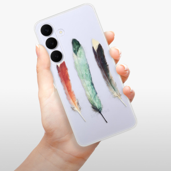 Silikonový kryt iSaprio - Samsung Galaxy S25 FE - Tři pírka