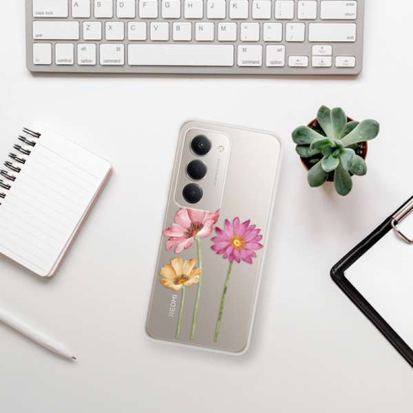 Silikonový kryt iSaprio - Xiaomi Redmi 15 - Tři květiny