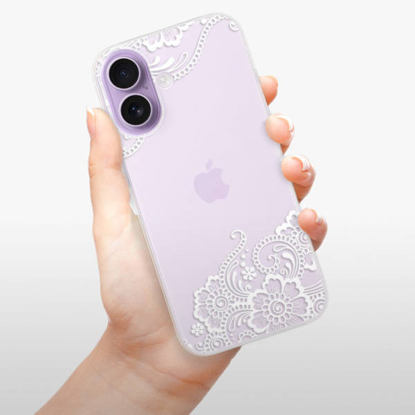 Silikonový kryt iSaprio - Apple iPhone 17 - White Lace 02