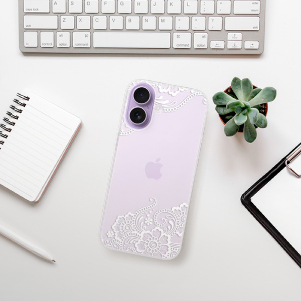 Silikonový kryt iSaprio - Apple iPhone 17 - White Lace 02