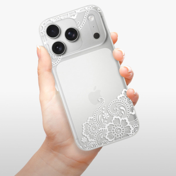 Silikonový kryt iSaprio - Apple iPhone 17 Pro - White Lace 02