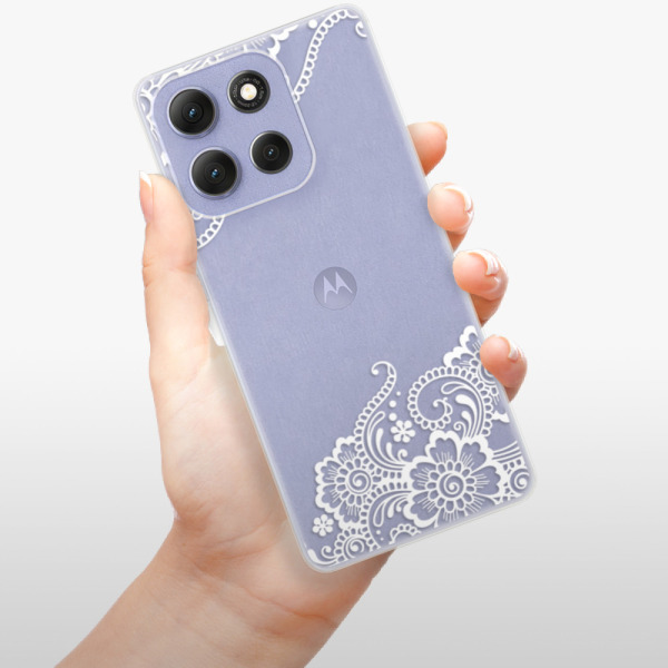 Silikonový kryt iSaprio - Motorola Moto G86 5G - White Lace 02