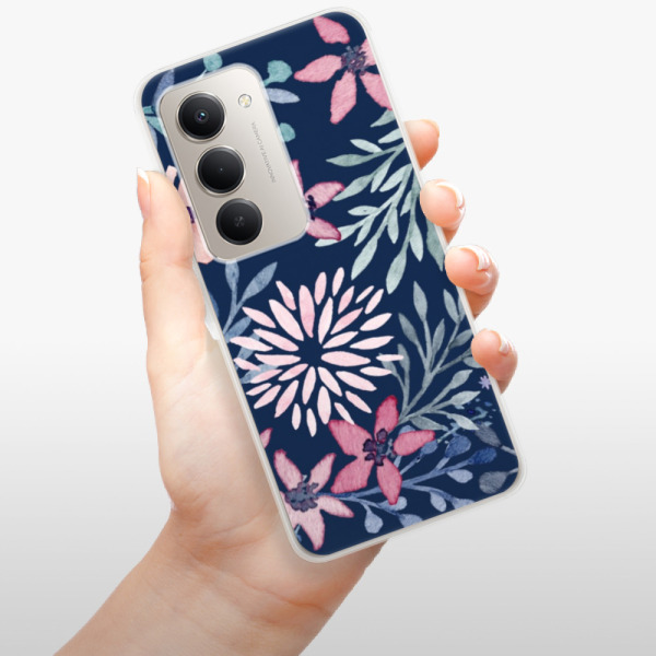 Silikonový kryt iSaprio - Xiaomi Redmi 15 - Leaves on Blue