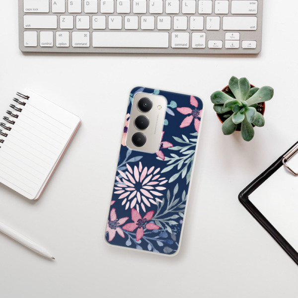 Silikonový kryt iSaprio - Xiaomi Redmi 15 - Leaves on Blue