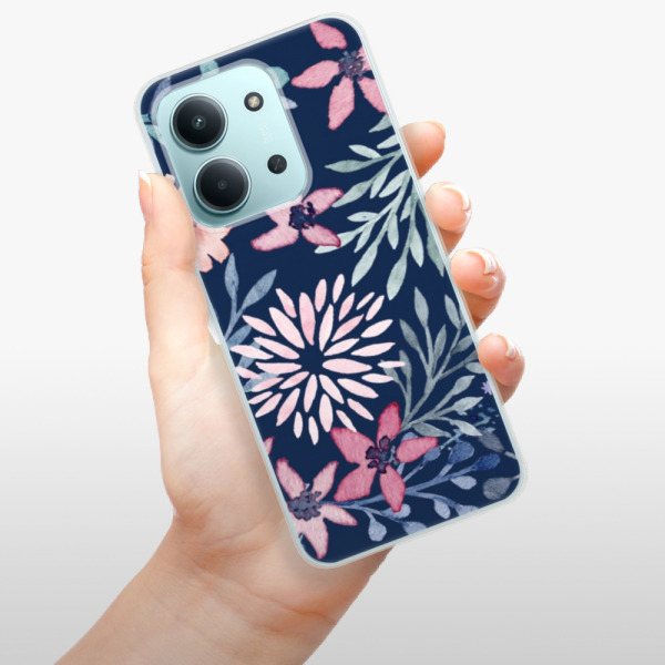 Silikonový kryt iSaprio - Xiaomi Redmi 15C - Leaves on Blue