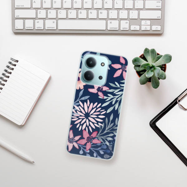 Silikonový kryt iSaprio - Xiaomi Redmi 15C - Leaves on Blue