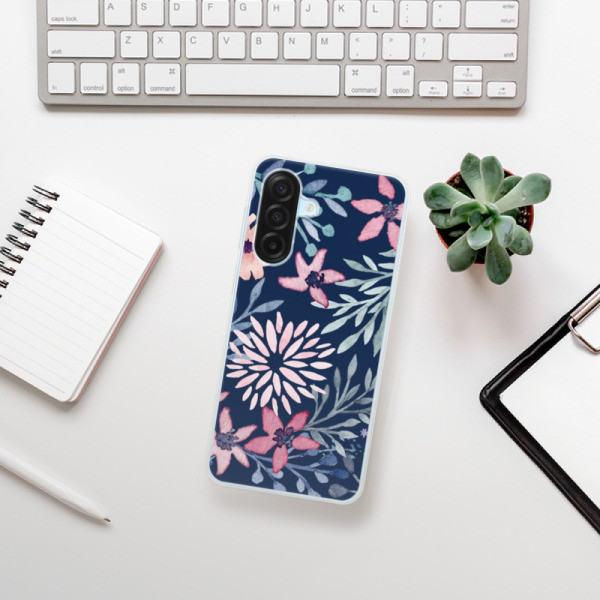 Silikonový kryt iSaprio - Samsung Galaxy A17 / A17 5G - Leaves on Blue