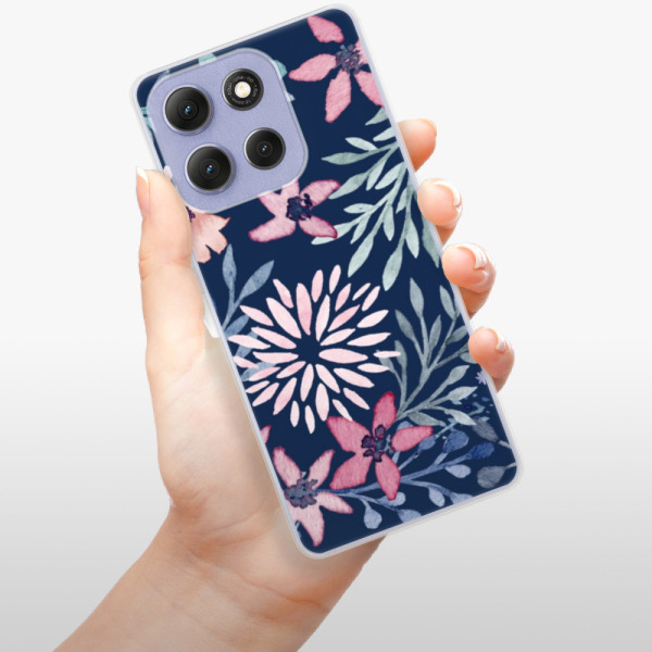 Silikonový kryt iSaprio - Motorola Moto G86 5G - Leaves on Blue