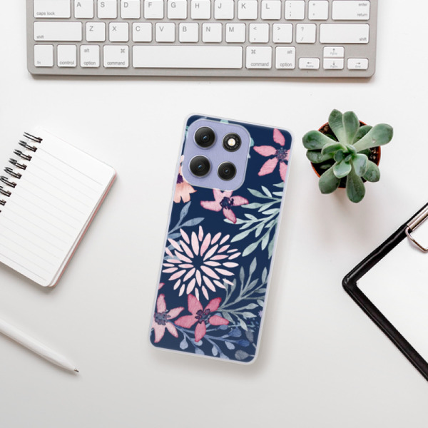 Silikonový kryt iSaprio - Motorola Moto G86 5G - Leaves on Blue