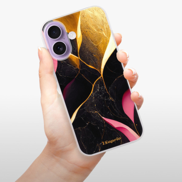 Silikonový kryt iSaprio - Apple iPhone 17 - Gold Pink Marble