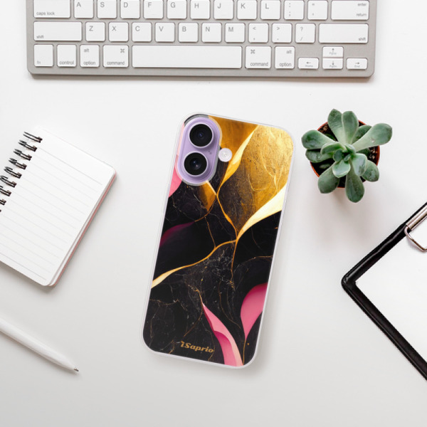 Silikonový kryt iSaprio - Apple iPhone 17 - Gold Pink Marble