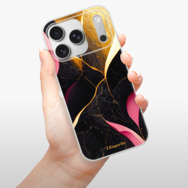 Silikonový kryt iSaprio - Apple iPhone 17 Pro - Gold Pink Marble