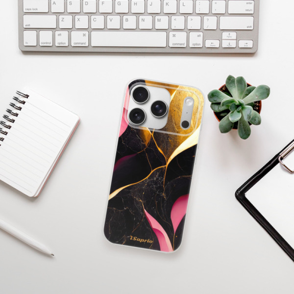 Silikonový kryt iSaprio - Apple iPhone 17 Pro - Gold Pink Marble
