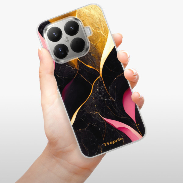 Silikonový kryt iSaprio - Xiaomi 15T Pro - Gold Pink Marble