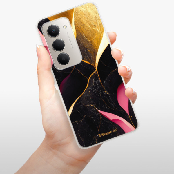 Silikonový kryt iSaprio - Xiaomi Redmi 15 - Gold Pink Marble