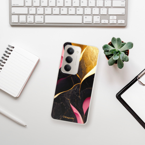 Silikonový kryt iSaprio - Xiaomi Redmi 15 - Gold Pink Marble