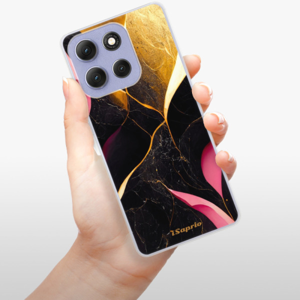 Silikonový kryt iSaprio - Motorola Moto G86 5G - Gold Pink Marble