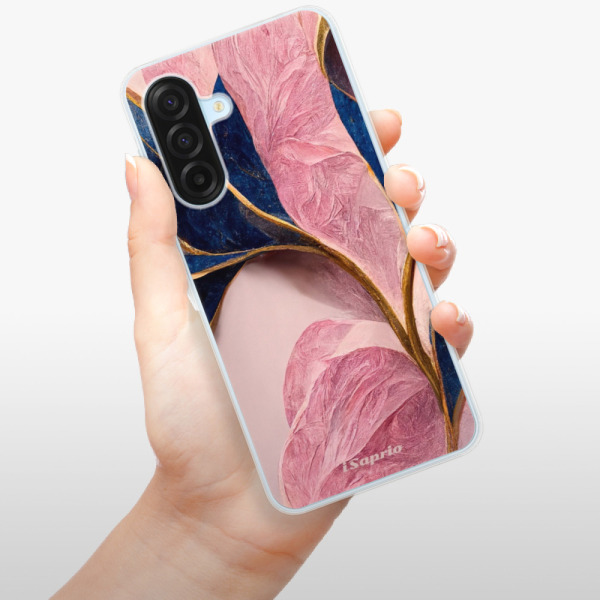 Silikonový kryt iSaprio - Samsung Galaxy A17 / A17 5G - Pink Blue Leaves