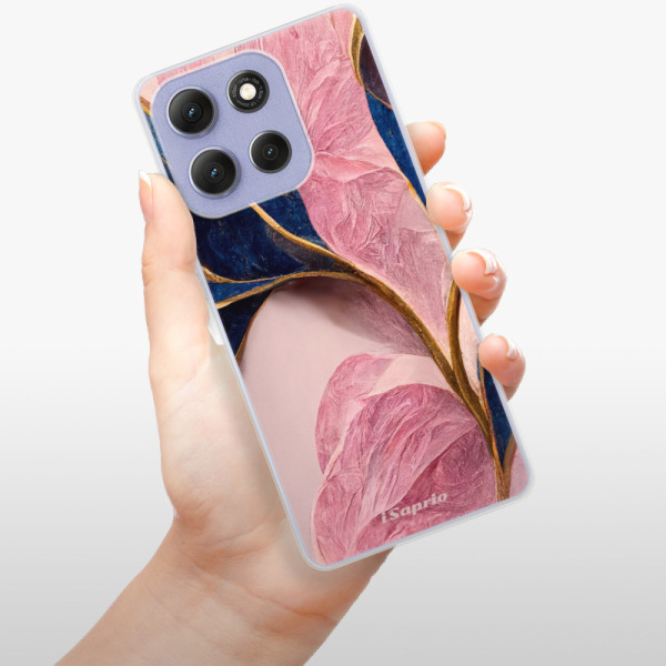 Silikonový kryt iSaprio - Motorola Moto G86 5G - Pink Blue Leaves