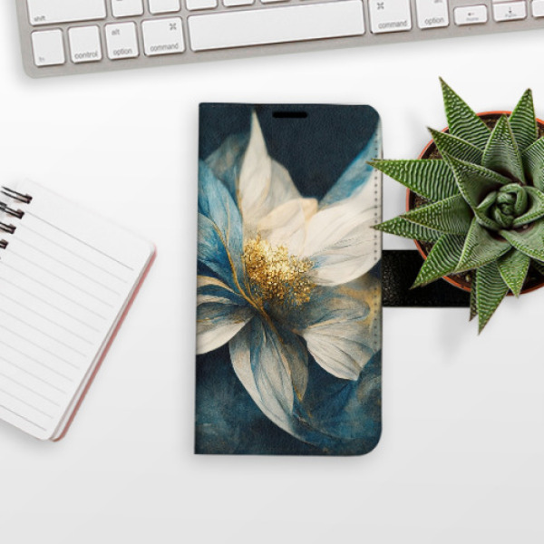 Flip pouzdro iSaprio - Apple iPhone 17 Pro - Gold Flowers s kapsičkami na karty