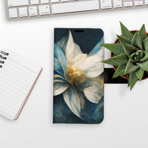 Flip pouzdro iSaprio - Samsung Galaxy A17 / A17 5G - Gold Flowers s kapsičkami na karty