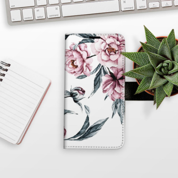 Flip pouzdro iSaprio - Xiaomi Redmi 15C - Pink Flowers s kapsičkami na karty