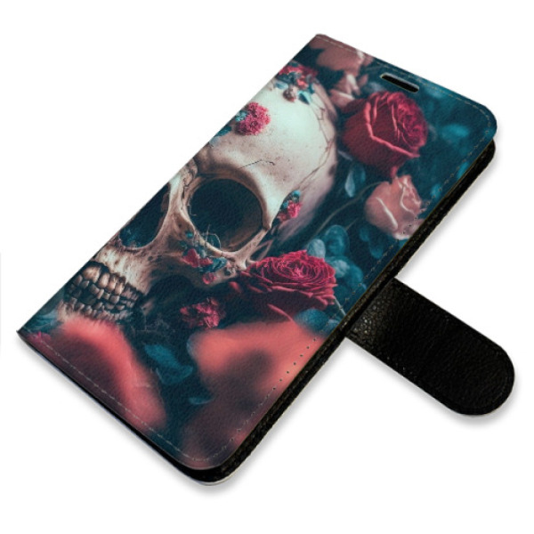 Flip pouzdro iSaprio - Samsung Galaxy S25 FE - Skull in Roses 02 s kapsičkami na karty
