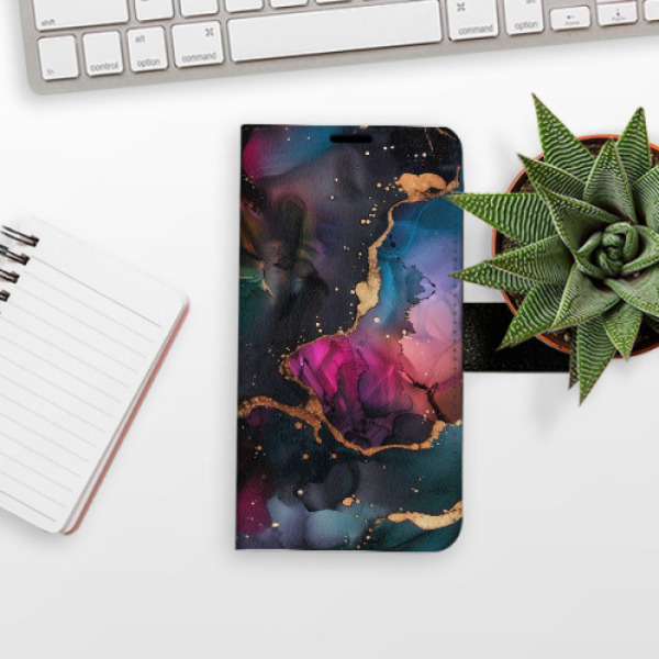 Flip pouzdro iSaprio - Samsung Galaxy A17 / A17 5G - Dark Marble s kapsičkami na karty
