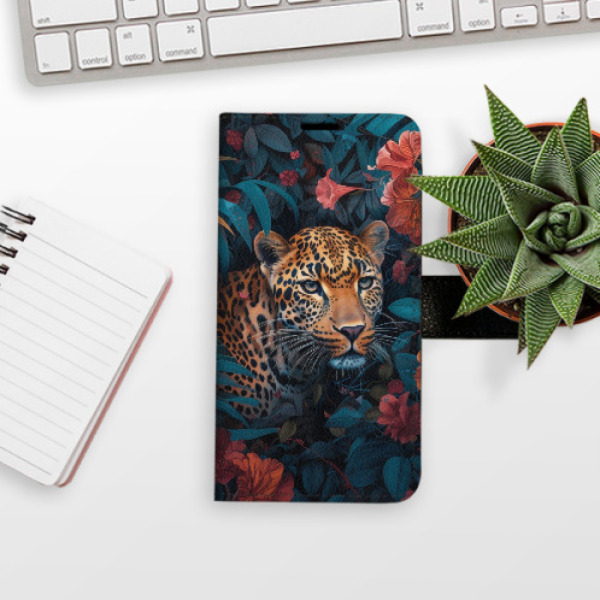 Flip pouzdro iSaprio - Xiaomi 15T Pro - Flower Jaguar 02 s kapsičkami na karty