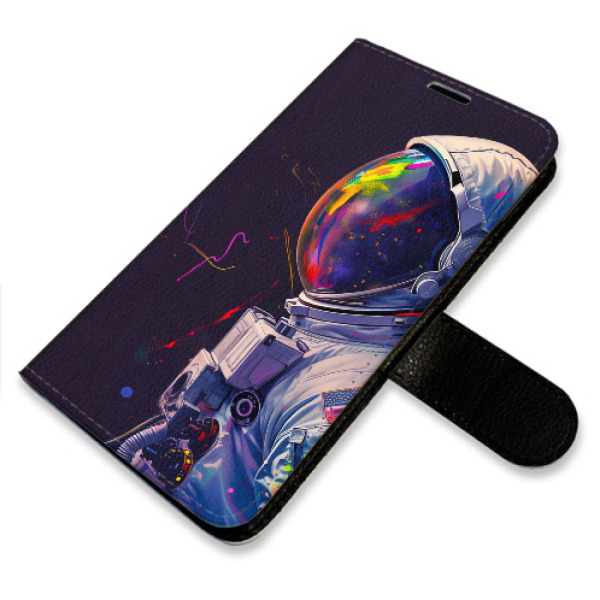 Flip pouzdro iSaprio - Samsung Galaxy S25 FE - Neon Astronaut 02 s kapsičkami na karty